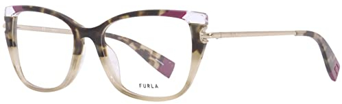 FURLA Damen Vfu499 Sonnenbrille, Schwarz/Khaki Havana + Beige, 66