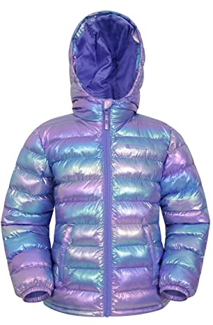Mountain Warehouse Seasons Steppjacke für Kinder - Ultraleichte, warme, wasserdichte Steppjacke. Jungen & Mädchen Jacke mit Kapuze & Reißverschluss - Frühling, Sommer Multi Kinder 140 EU (9-10 Jahre)