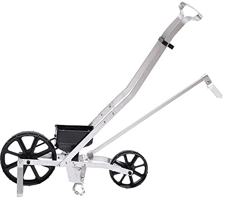 Sembradora manual de jardín de aluminio, máquina de siembra manual de una hilera, sembradora de semillas de verduras de plata, sembradora de aluminio, sembradora manual, máquina de siembra de