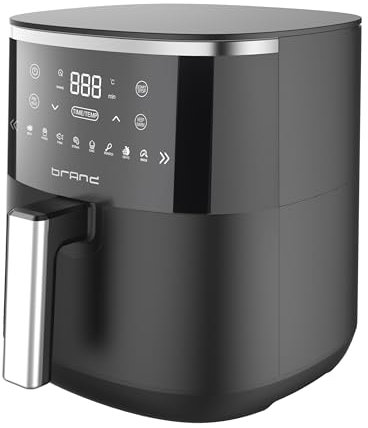 Ciarra Friteuse à Air 5L 1500W, Airfryer 8-en-1 Numérique, Sans Huile, 8 Programmes Prédéfinis, Noir CABAF1A