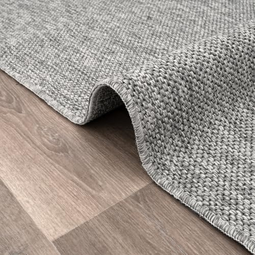 DAPHNE HOME DECOR Jute Area Rug, Machine Washable Rug For Indoor & Outdoor, Garden, Kitchen, Bedroom, Dining Room and Living Room, Kid Pet Friendly, Woven Rug (Java - Grey, 120X180 CM)