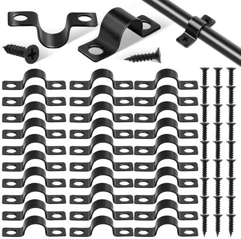 50 Pezzi Collari per Tubi Morsetti per Tubi Materiale in Acciaio al Carbonio Fascetta Stringitubo Doppio Foro di Fissaggio Utilizzabili per Il Fissaggio di Tubi e Cavi e la Ricostruzione Linee