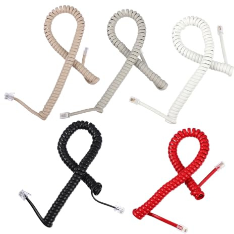 ROMISBABA Cavo Telefonico a Molla Da 10 Pezzi Per Cornetta Telefonica, Accessorio Telefonico Jack Modulare, Compatibile Per Uso Domestico e Ufficio, Design a Molla Anti-ingombro