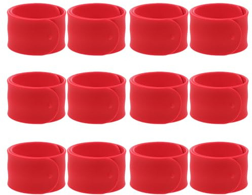 WOONEKY Silikonarmband för DIY med Slagtålig Design Mjuka och Elastiska i Enfärgat Rött Perfekta Festfavoriter och Projekt för Skola och Kalas