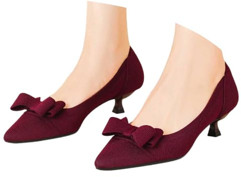 Nuqqichongtian Pumps - Decolleté con tacco alto da donna, larghe, per feste, con tacco a blocco, elegante da infilare, con tacco alto