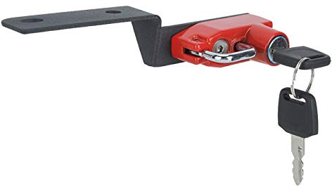 Ausla Lucchetto per Casco Moto Gancio di Montaggio Antifurto in Lega di Alluminio con 2 Chiavi per 125 250 390 2017 in su Facile Sostituzione Deposito Sicuro del Casco per Ciclisti Pendolari Rosso