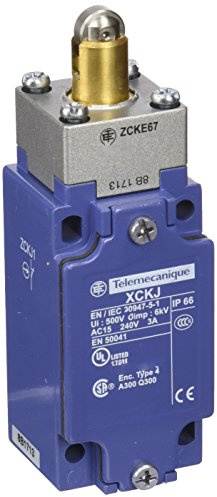 Schneider Electric XCKJ167 ex OsiSwitch Métal Interrupteur de position format standard, poussoir à galet renforcé, tête de piston, 1NC+1NO, brusque, Pg13