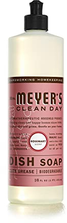 MRS. MEYER'S CLEAN DAY Liquid Dish Soap, Biodegradable Formula, Rosemary, 16 fl. oz
