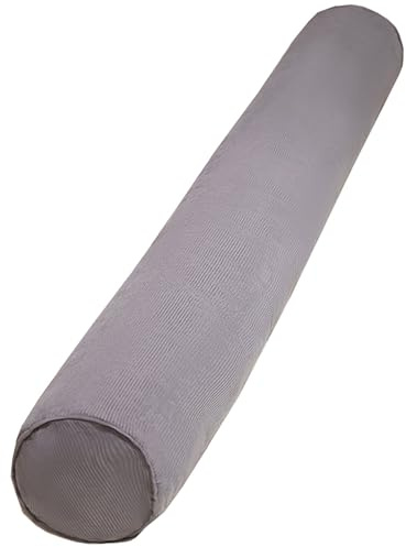 ZEaink Cojín Cilíndrico Grande 60/80/100/120/150cm Almohada de Tubo para Lumbar/Cuello/Espalda/Cabeza Apoyo Almohada Rollo con Funda Extraíble para Cama, Sofá, Silla, Coche(Gris,12cmx60cm)
