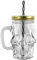 Puckator Barattolo Bicchiere in Vetro con Tappo e Cannuccia - Teschio - Accessori Cucina, Gothic, Ufficio, Casa