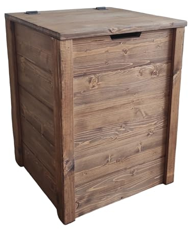 TOTAL WOOD 2012 CASSAPANCA IN LEGNO, Contenitore in Legno, Baule Esterno Interno 45x45x60H CM noce scuro