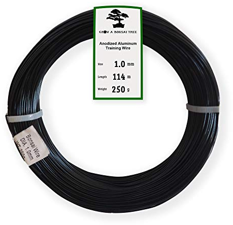 Grow A Bonsai Tree Alluminio anodizzato 1.0mm Bonsai Formazione Wire 250G grande rotolo (375 piedi) - 1,0 millimetri Nero