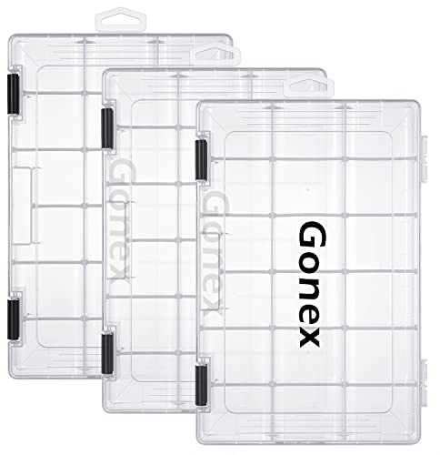 Gonex Lure Tackle Box for Fishing with Adjustable Dividers 3600 Size- 3 PCS