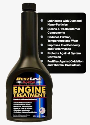 Engine Oil Additive & Treatment – Diamond Nano-Lube by BestLine Racing – Reduces Friction Up to 60% – For Gas & Diesel Engines – Motor Oil Additive for More Power, Engine Life & Fuel Economy