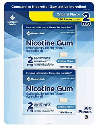 Member's Mark 2 mg Nicotine Polacrilex Gum, Uncoated Original Flavor (380 Count)