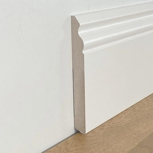 96ml di BATTISCOPA ZOCCOLINO DUCALE in FIBRA DI LEGNO COMPATTA 80X15 BIANCO
