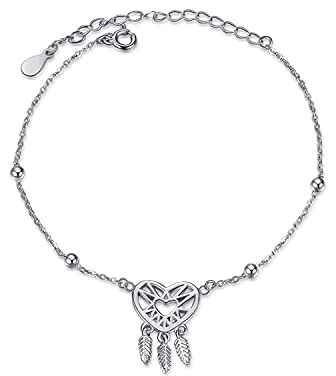 VENACOLY Dream Catcher Armband Sterling Silber Dangle Feder Armband Dream Catcher Schmuck Geschenke für Frauen Mom