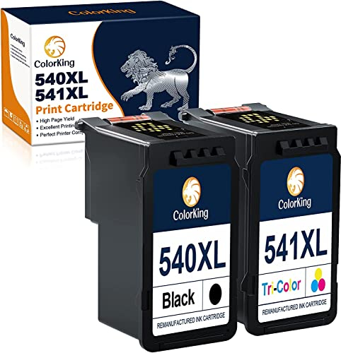 ColorKing 540XL 541XL Multipack Ersatz für Canon Druckerpatronen 540 541 XL für Canon Pixma MG3650s TS5150 TS5151 Patronen MG3500 MG3600 MG3650 MG4250 TS5100 MX475 MX515 PG 540 CL 541 Schwarz Farbe