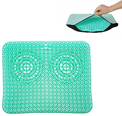 Hjkiopc Cuscino multifunzionale in gel,per aiuta ad alleviare l'affaticamento dell'anca,cuscino gel traspirante anti decubito ergonomico sedute prolungate,adatto sedia a rotelle/auto/ufficio(verde)