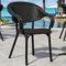 GGMMÖBEL 4er-Set Lagos | Bistro Rattanstuhl | Schwarz | Kunststoff | Stapelbar | Gastro Rattanstuhl, Outdoor Rattanstuhl, Terrassen Rattanstuhl