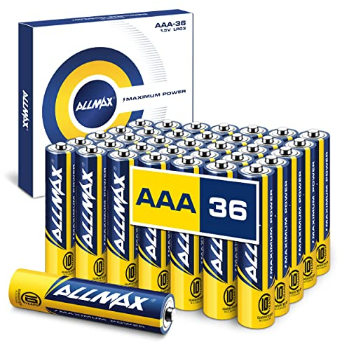 Allmax AAA (LR03) Maximum Power Alkaline Triple A Batteries (36 Count) – Ultra Long-Lasting, Leakproof Design, 10-Year Shelf Life, Maximum Performance (1.5V)