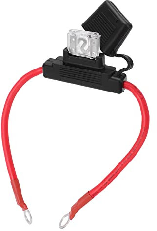 Sicherungshalter, 8 AWG Inline Flachsicherungshalter, 30cm/11.8in Draht 80A Flachsicherung Wasserdichter Stromkreisschutz Halter Fahrzeug Sicherungshalter Kupferkabel für 12-24V Fahrzeuge Kfz Auto Lkw