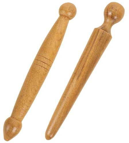 Angoily Lot De 2 BâTons De Massage En Bois Pour Pieds Et Mains Outils De RéFlexologie Plantaire Compact Pour Relaxation Et Circulation Sanguine Accessoires De Massage Manuel Portable