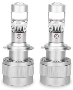 KYPSZQPSH H4 Bi proyector Led Mini Lente de proyector LED 30000LM 150W Bombillas de Faro Delantero de Coche Canbus H8 H9 9005 9006 HB3 HB4 H11 Luces antiniebla 12V(1 Pair,H7)