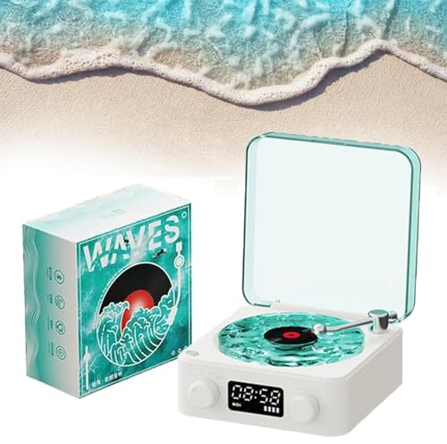 The Waves Lecteur Vinyle Bluetooth 2024 - Haut-Parleur Vintage Avec Platine Vinyle