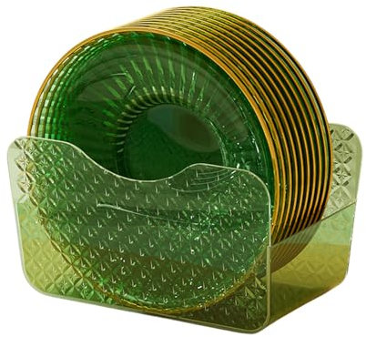 Zeiwohndc per Sputare Osso Rotondo Trasparente per Spuntini Frutta Secca Tavolo da Pranzo per Immondizia in Plastica per Torte Resistente