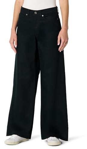 Amazon Essentials Jean Jambes Larges Ultra-Doux, Taille Mi-Haute Femme, Noir, 40-42