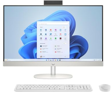 HP 27 FHD Touchscreen All-in-One Business Desktop PC, AMD Ryzen 5 7520U, 16 GB RAM, 1 TB SSD, AMD Radeon Graphics, Built-in-Speaker & Microphone, Webcam, Wi-Fi 6, Ethernet, Windows 11 Pro