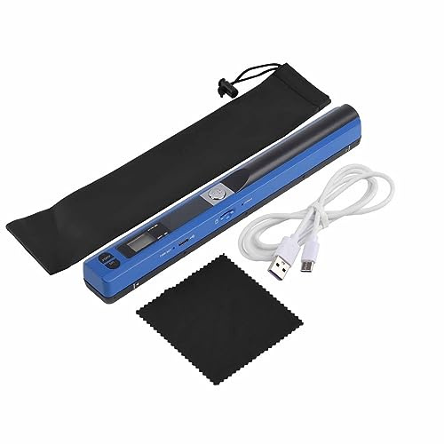 Aumotop USB Handheld Scanner Clear Imaging Bärbar Scanner Dokumentskanning Snabbarbete för Författare, Forskare Masslagring (Blå)
