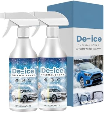 Asgodan 120ml Windshield De-Icer Spray, De - Icer for Car Windshield Defroster, Instant Ice Melting & Anti-Frost Protection, Automobile Windows Deicing Agent, Winter Window Snow Spray (2PCS)