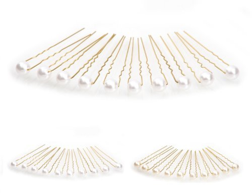 10 x Perlen Haarnadeln - Brauthaarschmuck, Haarschmuck, Perlenhaarnadel | 10PG-Weiss