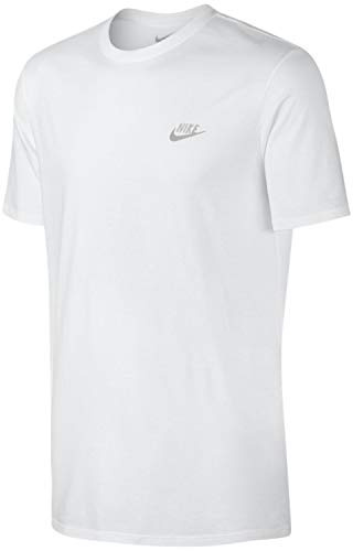 Nike Men's M NSW TEE CLUB EMBRD FTRA Short Sleeve Top - White/White, M