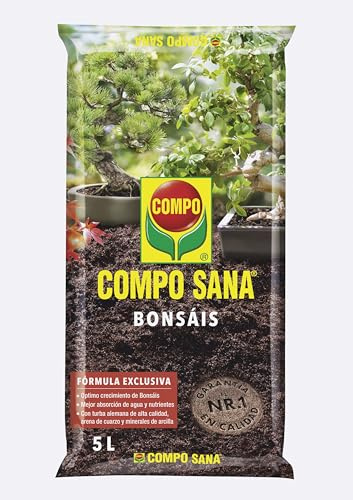 Compo Sana Bonsáis con 8 semanas de abono, de Interior y Exterior, Substrato de Cultivo, 5 L, 37x23x5.5 cm