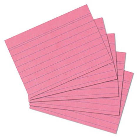 herlitz indexkort A6, linjerat, rosa, 100 stycken
