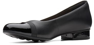 Clarks womens Juliet Monte Pump, Black Leather/Synthetic, 9.5 US