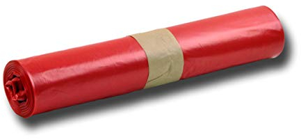 Farbige Müllsäcke, Müllbeutel Typ 60, Müllsäcke 120l, LDPE-Abfallbeutel, LDPE-Abfallsäcke, Müllbeutel, Müllsäcke, Farbe:rot