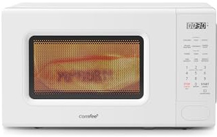 COMFEE CMO-C20M1WH Retro Microwave with 11 power levels, Fast Multi-stage Cooking, Turntable Reset Function Kitchen Timer, Speedy Cooking， Weight/Time Defrost, Memory function, Children Lock, 700W