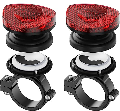 Stouchi 2Pack Reflektoren Fahrradhalterung für Apple, Fahrradhalterung Versteckt für Fahrrad Sattelpfosten 25.4mm-31.8mm, Diebstahlschutz für Rennrad, Mountainbike, E-Scooter