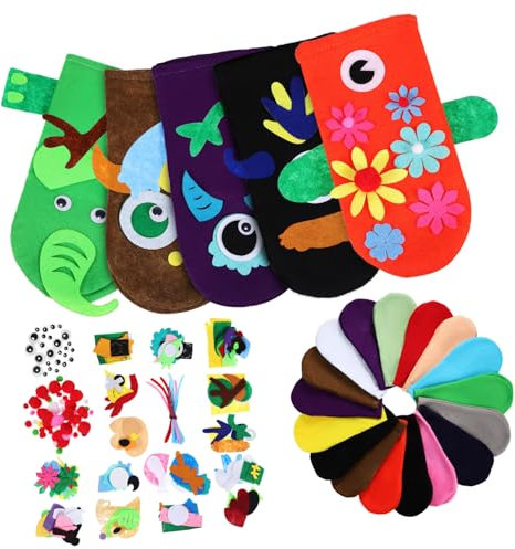 WHAMVOX 1ensemble Kit De Marionnettes à Main Feutre pour Création De Marionnettes Animaux Outils De Jeu De Rôle Activités Manuelles Fournitures De Fête