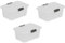 BranQ - Home essential VELUR, Universeller Aufbewahrungsbehälter mit Deckel VELUR, 3er-Set, Grösse 8 l, BPA-frei Kunststoff PP, transparent