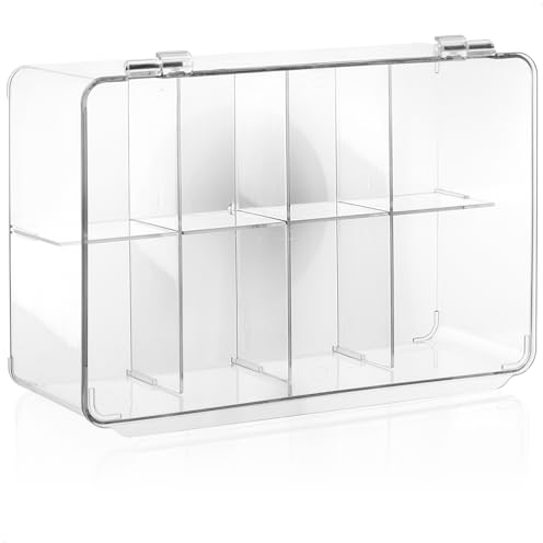 com-four® Boîte à thé Premium, 8 Compartiments et Couvercle à charnière - boîte de Rangement pour thé, dosettes de café, ingrédients de pâtisserie - Organisateur de Bijoux (1 pièce - Premium)