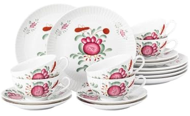 Seltmann Weiden, Teeservice 18-teilig klein, Amina Ostfriesenrose