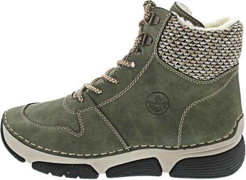 Rieker Donna 45955 Stivali stringati, verde, 36 EU, verde, 36 EU