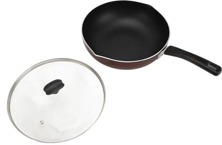 Sartén Antiadherente de Hierro Compuesto de Madera para Cocinar en Casa Sartén Antiadherente con Tapa Recubierta Sartén Multifunción (Tipo 1)