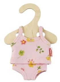 Heless 9514 - sous-vêtements de poupée ''Princesse Emily'', en Rose, Set de 2 pièces avec Maillot de Corps et Slip, pour poupées et Animaux en Peluche de 20-25 cm