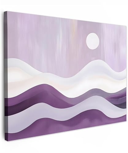 MuchoWow© Stampa Foto 40x30 cm Quadro Moderno Quadri Moderni Soggiorno Con Cornice Stampe Da Parete Camera Da Letto Matrimoniale Decorazione Canvas Paesaggio - Bianco - Viola - Astratto